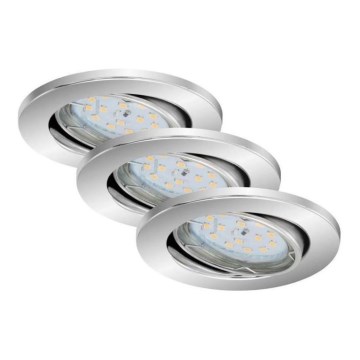 Briloner 7219-038 - SET 3x LED Prigušiva ugradbena svjetiljka za kupaonicu 1xGU10/5W/230V IP23