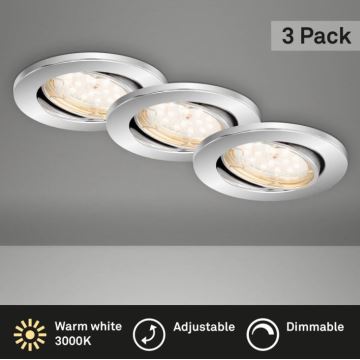 Briloner 7219-038 - SET 3x LED Prigušiva ugradbena svjetiljka za kupaonicu 1xGU10/5W/230V IP23