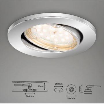 Briloner 7219-038 - SET 3x LED Prigušiva ugradbena svjetiljka za kupaonicu 1xGU10/5W/230V IP23