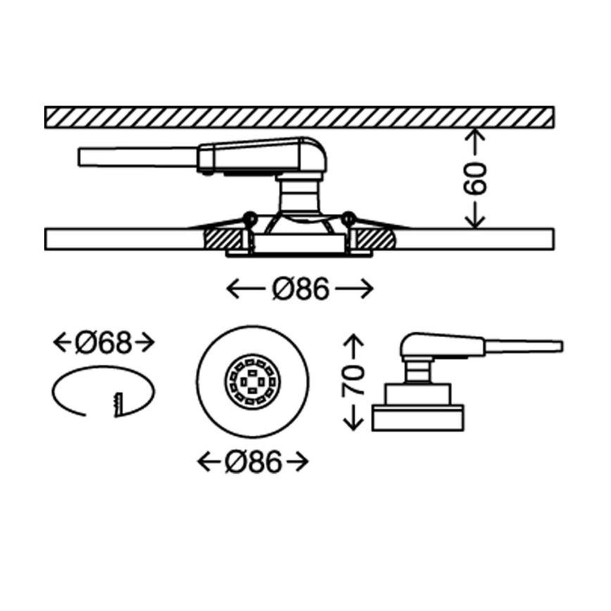 Briloner 7220-038 - SET 3x LED Ugradbena svjetiljka za kupaonicu FIT 1xGU10/5W/230V