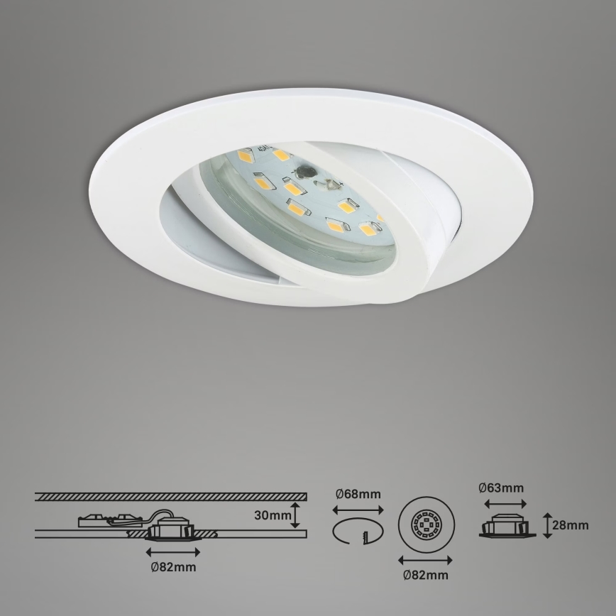 Briloner 7232-016 - LED Prigušiva ugradbena svjetiljka za kupaonicu LED/5,5W/230V IP23