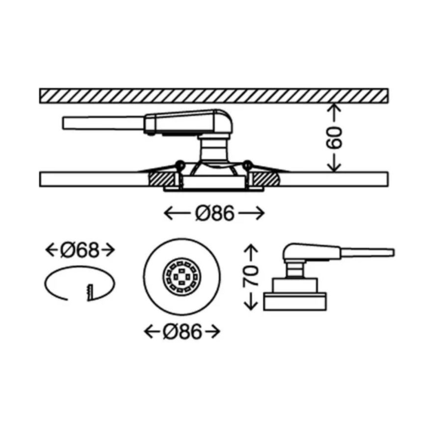 Briloner 7277-038 - SET 3x LED Prigušiva ugradbena svjetiljka za kupaonicu 1xGU10/5W/230V IP23