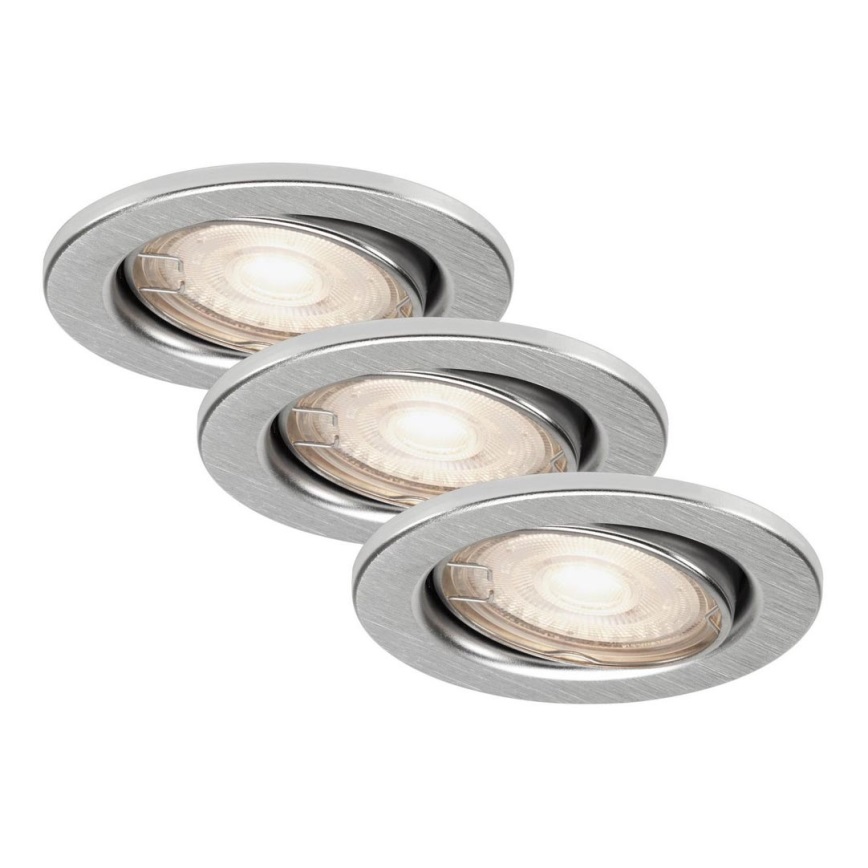 Briloner 7277-039 - SET 3x LED Prigušiva ugradbena svjetiljka za kupaonicu 1xGU10/5W/230V IP23