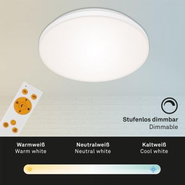 Briloner 7377-016 - LED Prigušiva stropna svjetiljka LED/12W/230V 3000-6500K + daljinski upravljač