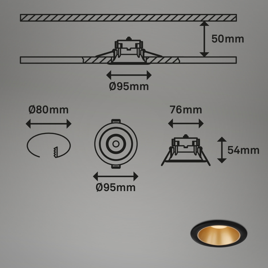 Briloner - SET 3x LED Ugradbena svjetiljka za kupaonicu LED/4,9W/230V IP44