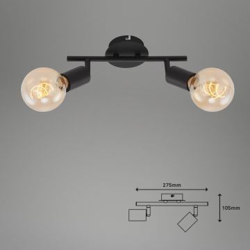 Briloner 10104890 - Reflektorska svjetiljka 2xE27/60W/230V crna