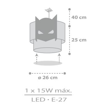 Dalber 61802 - Dječji luster DARK HERO 1xE27/15W/230V