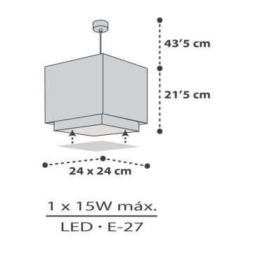 Dalber 63372 - Dječji luster LITTLE PIXEL 1xE27/15W/230V