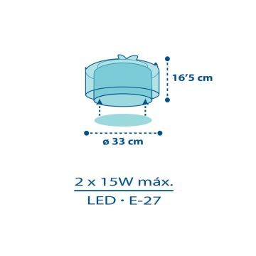 Dalber 76116 - Dječja stropna svjetiljka JUNGLE 2xE27/15W/230V