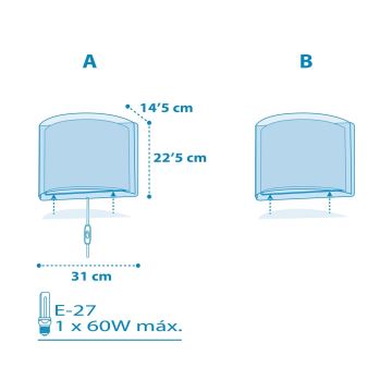 Dalber 81198T - Dječja zidna svjetiljka LIGHT FEELING 1xE27/60W/230V