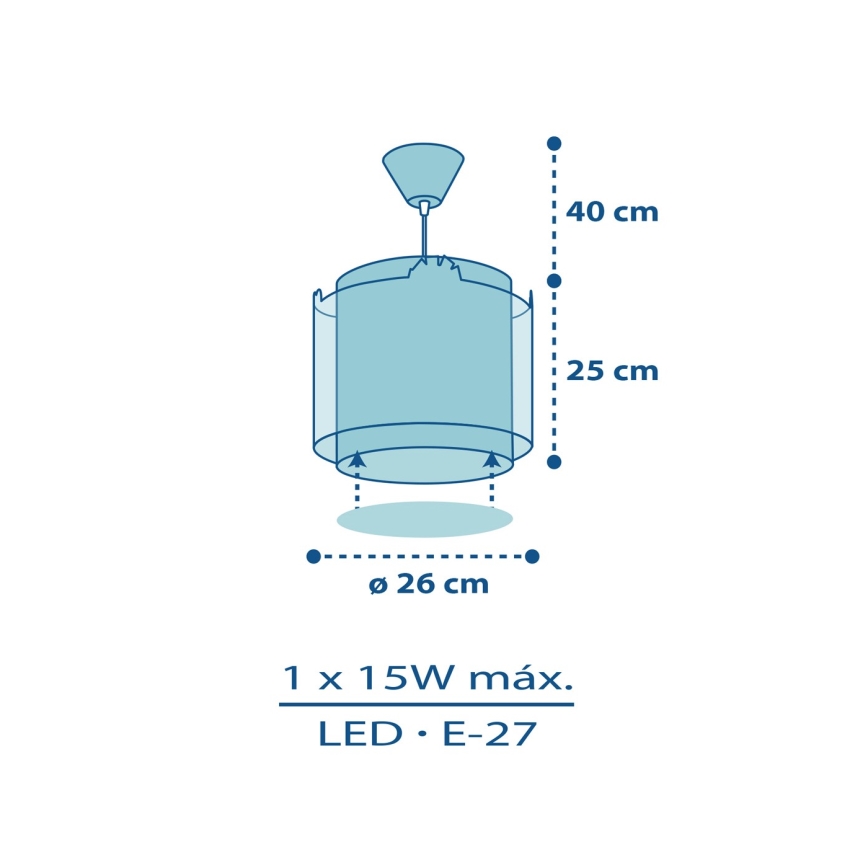 Dalber D-76112 - Dječji luster MY LITTLE JUNGLE 1xE27/15W/230V