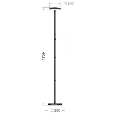 Deko-Light 343028 - LED Prigušiva podna lampa BERMUDA LED/18W/230V 3000K crna