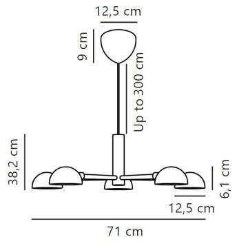 DFTP by Nordlux - Luster na sajli NOMI 5xE14/8W/230V crna