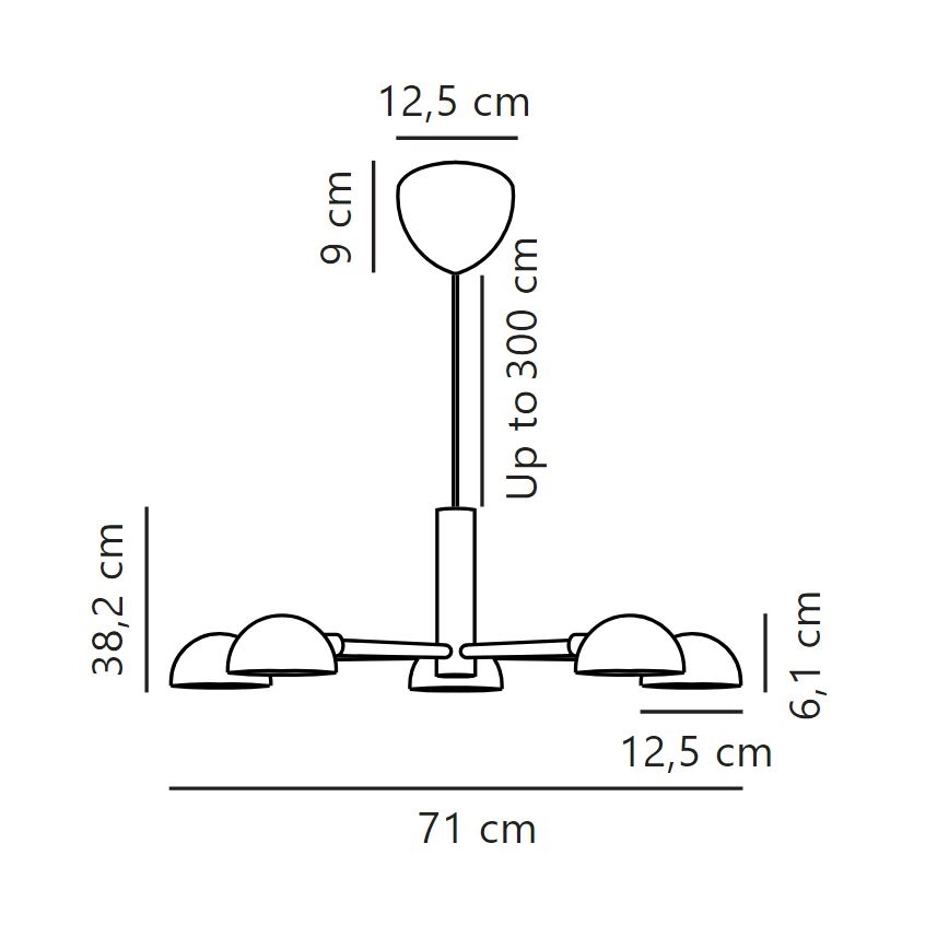 DFTP by Nordlux - Luster na sajli NOMI 5xE14/8W/230V crna