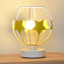 Dječja stolna lampa STARS 1xE27/15W/230V žuta/bijela