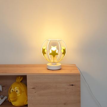 Dječja stolna lampa STARS 1xE27/15W/230V žuta/bijela