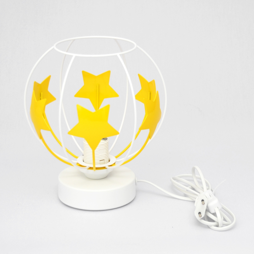 Dječja stolna lampa STARS 1xE27/15W/230V žuta/bijela