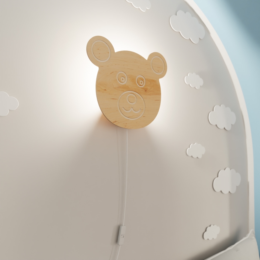 Dječja zidna svjetiljka TED 1xE14/10W/230V medvjed