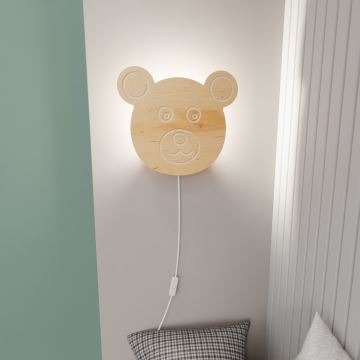 Dječja zidna svjetiljka TED 1xE14/10W/230V medvjed