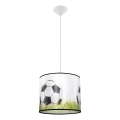 Dječji luster na sajli FOOTBALL 1xE27/15W/230V pr. 30 cm nogomet