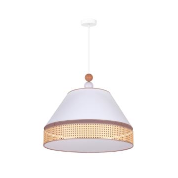 Duolla - Luster na sajli AVIGNON 1xE27/15W/230V pr. 60 cm bijela/ratan