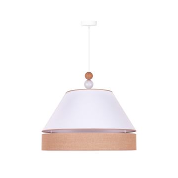 Duolla - Luster na sajli AVIGNON 1xE27/15W/230V pr. 60 cm bijela/smeđa