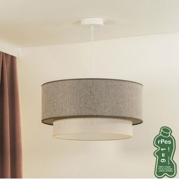 Duolla - Luster na sajli BOHO ECO RECYCLING 1xE27/15W/230V smeđa/krem