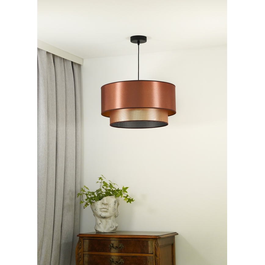 Duolla - Luster na sajli COPPER SHINY 1xE27/15W/230V bakrena