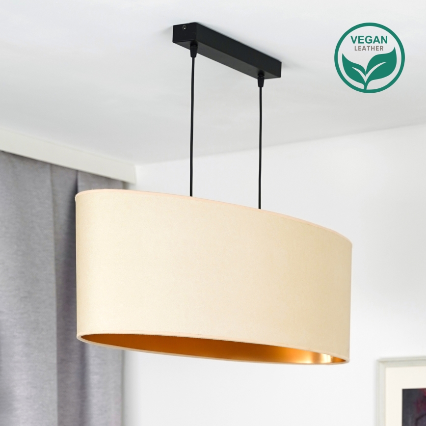 Duolla - Luster na sajli OVAL VEGAN 2xE27/15W/230V krem