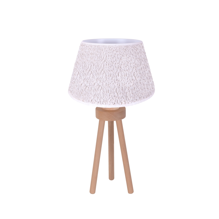 Duolla - Stolna lampa BOUCLE 1xE27/15W/230V bijela/drvo