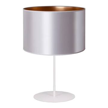 Duolla - Stolna lampa CANNES 1xE14/15W/230V 20 cm srebrna/bakrena/bijela