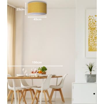 Duolla - Stropna svjetiljka BRISTOL 1xE27/15W/230V pr. 45 cm žuta/bijela