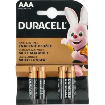 Duracell - 4 kom Alkalna baterija Basic LR03/AAA 1,5V 2400 mAh