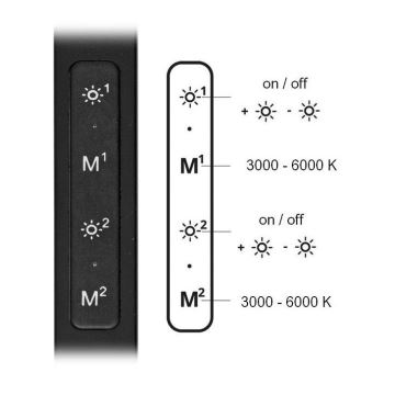 LED Prigušiva stolna lampa SPACE LED/8W + LED/11W/230V 3000-6000K crna