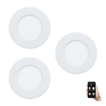 Eglo 33217 - SET 3xLED RGBW Prigušiva ugradbena svjetiljka FUEVA LED/3W/230V