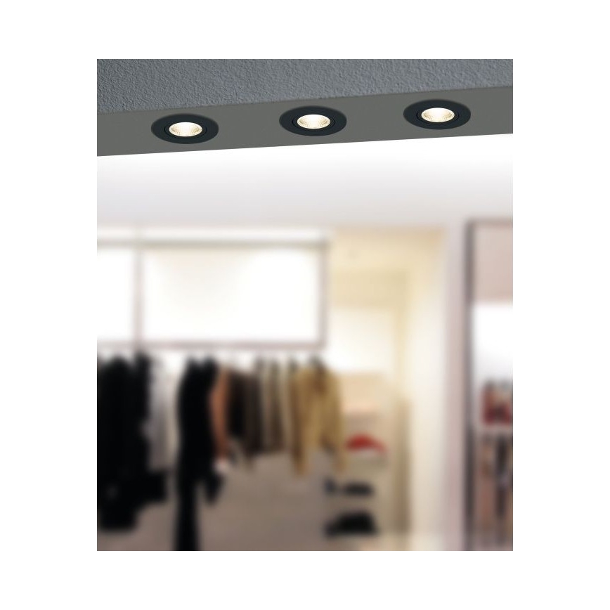 Eglo - LED Prigušiva ugradbena svjetiljka LED/6W/230V crna