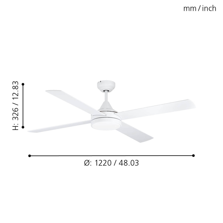 Eglo - LED Stropni ventilator LED/20W/230V 3000/4000/5000K + daljinski upravljač bijela