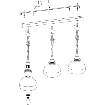 Eglo 43192 - Luster na lancu RAMPSIDE 3xE27/28W/230V