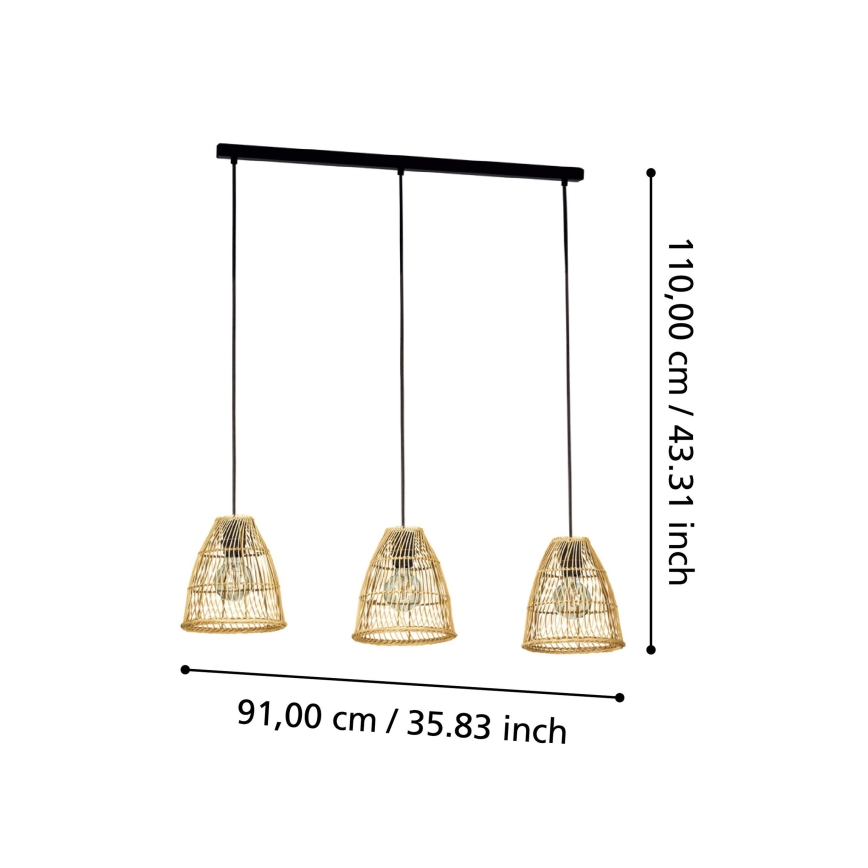 Eglo - Luster na sajli 3xE27/40W/230V