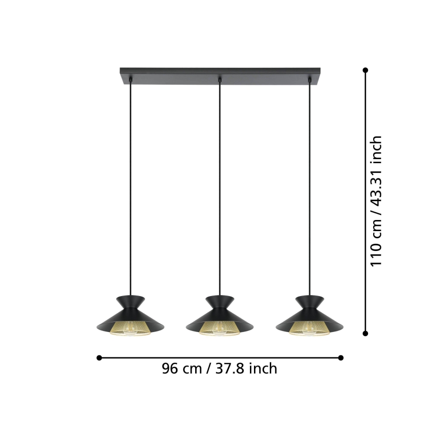 Eglo - Luster na sajli 3xE27/40W/230V