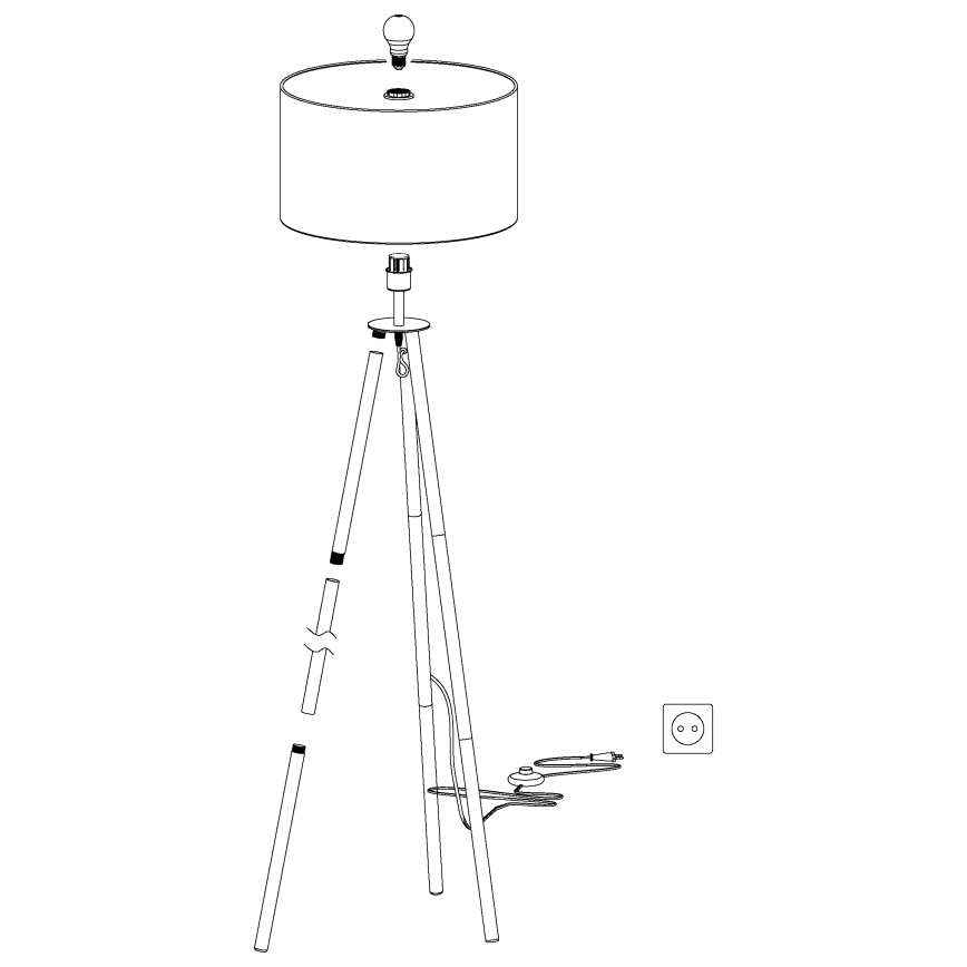 Eglo - Podna lampa 1xE27/60W/230V - FSC certificirano