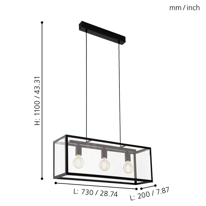 Eglo - Luster 3xE27/60W/230V