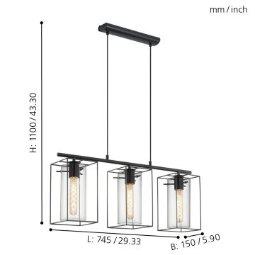 Eglo - Luster 3xE27/60W/230V