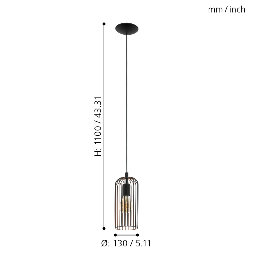 Eglo - Luster na sajli 1xE27/60W/230V