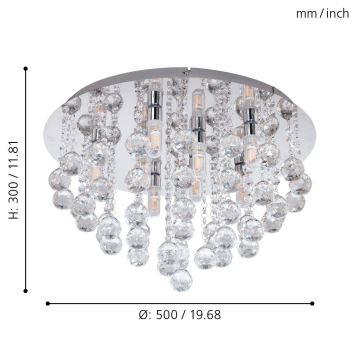 Eglo 79516 - LED Stropna svjetiljka za kupaonicu MONTEPRANDONE 8xG9/3W/230V IP44 krom