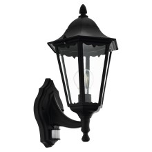Eglo 79556 - Vanjska zidna svjetiljka sa senzorom SANTA LUCIA 1xE27/60W/230V IP44 crna