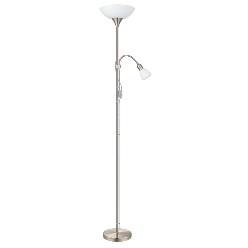 EGLO - Podna lampa 1xE27/60W + 1xE14/25W krom