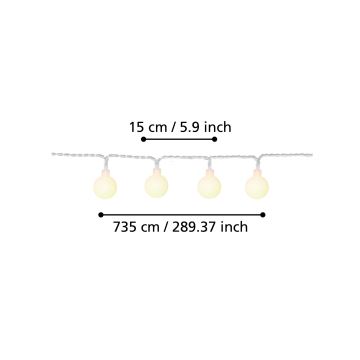 Eglo - LED Vanjski dekorativni lanac 50xLED/0,066W/4,5V IP44