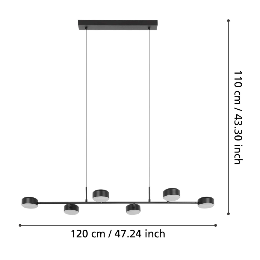 Eglo - LED Prigušivi luster na sajli 6xLED/7W/230V