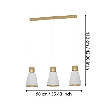 Eglo - Luster na sajli 3xE27/40W/230V